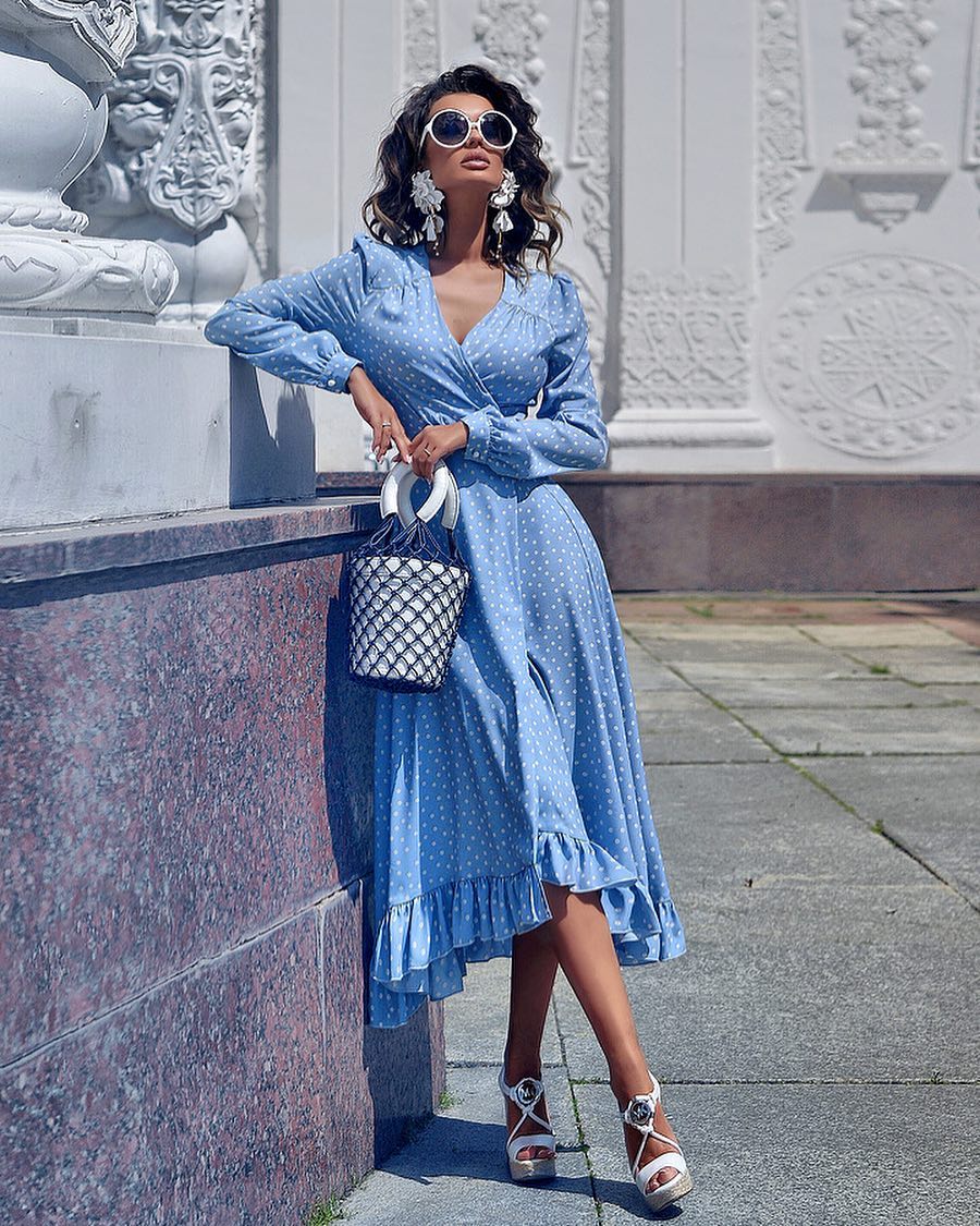 Как летом выглядеть стильно и шикарно — образы с платьями от модных блогеров лето 2019,мода,образ,Советы,Стиль,тенденции,уличная мода